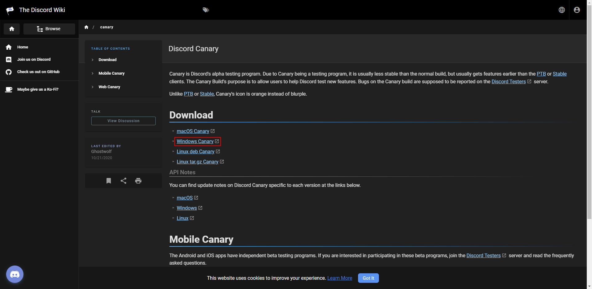 discord canary app
