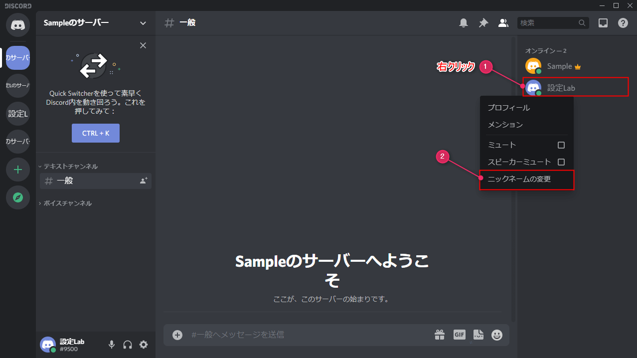 Discord ニックネームの変更方法 サーバー内の名前 設定lab